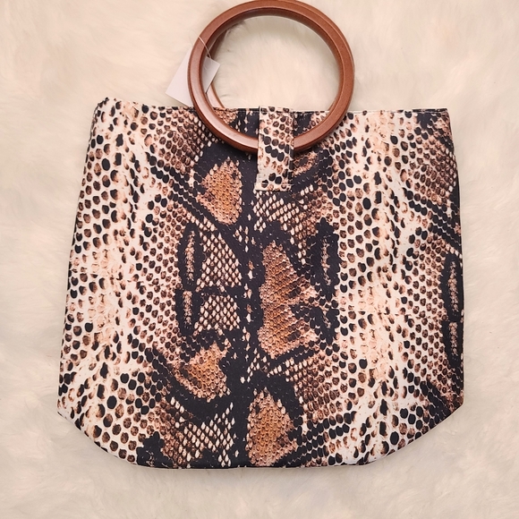NWT Hong Kong Collection Snakeskin Print Tote - Picture 3 of 9
